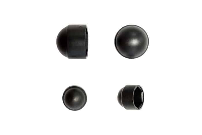 Protèges écrous noirs (2 M12 - 2 M8)